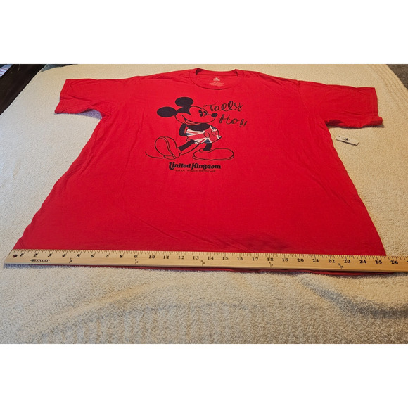 NWT Disney Epcot UK World Showcase Red Mickey T-Shirt "Tally Ho!" Sz XXL - Picture 9 of 9